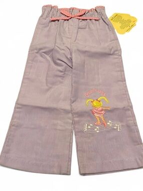 Vintage 80s Cabbage Patch Kids Corduroy Pants 2T USA NWT Pink Embroidered Girl
